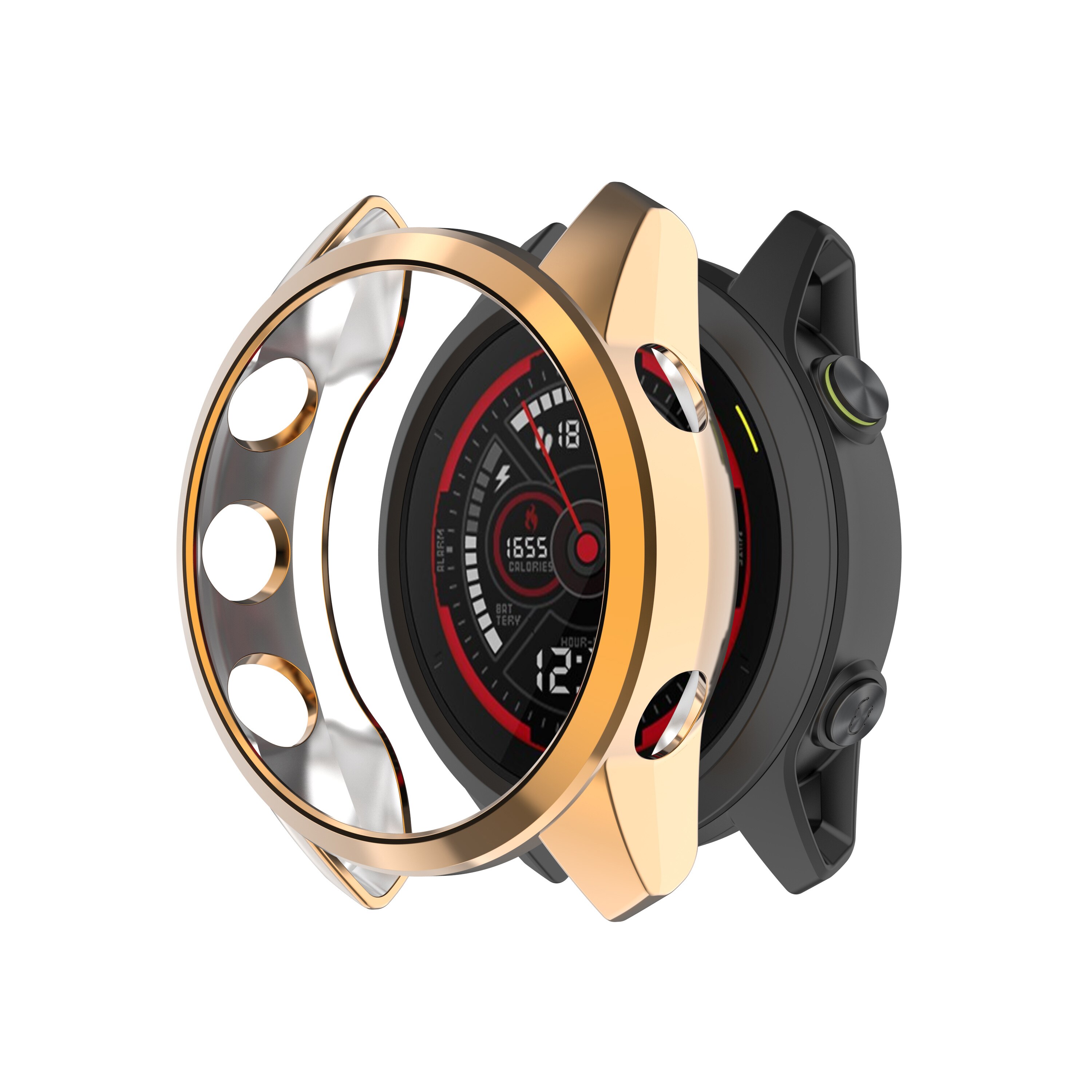 Plating cover case For Garmin Forerunner 745 smart watch accessories anti shock plating shell protective case For forerunner 745: Rose gold