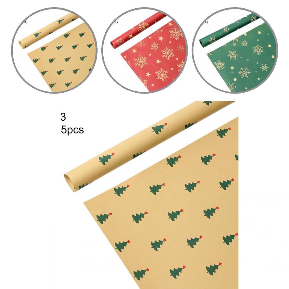 Tear Resistant Smooth Surface Versatile Reverse Christmas Wrapping Paper for Birthday