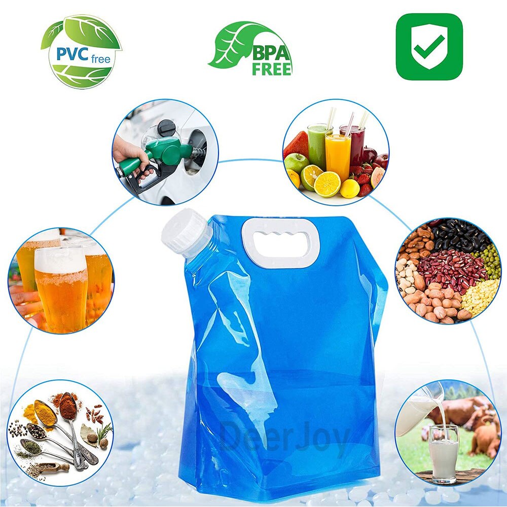 Collapsible Water Container Bag 5L 10L Outdoor Portable Folding Water Bag Car Water Carrier Container for Camping Hiking Travel