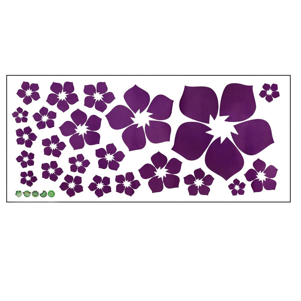 Dark Purple Flower Pattern Art Decal PVC Wall Sticker Bedroom Home Art DIY Decor