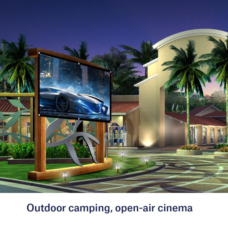 60-120 Inch Portable Foldable Non-crease White Projector Screen 16:9 Curtain Projection Screen