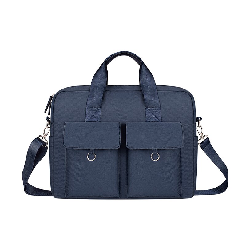 Wodoodporna torba na laptopa 13.3 14 15.6 cala torba na notebooka dla Macbook Air Pro 13 15 komputerowa torba na ramię torebka na aktówkę: Navy blue / 15.6-cal
