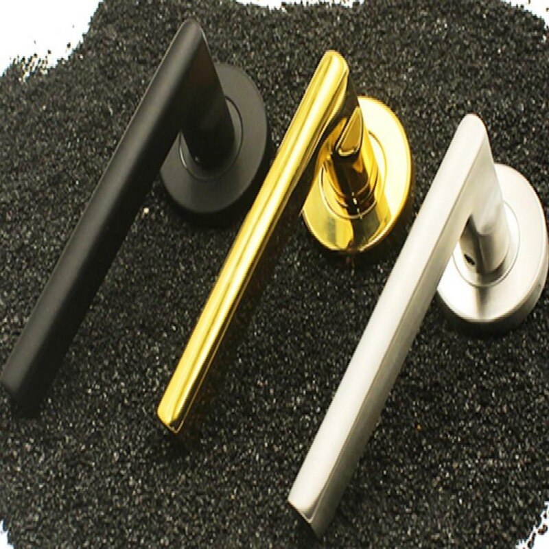 1PC One side Door Handles for Interior Doors Outside Black Door Handle Black Golden Silver Door Pulls Without Lock