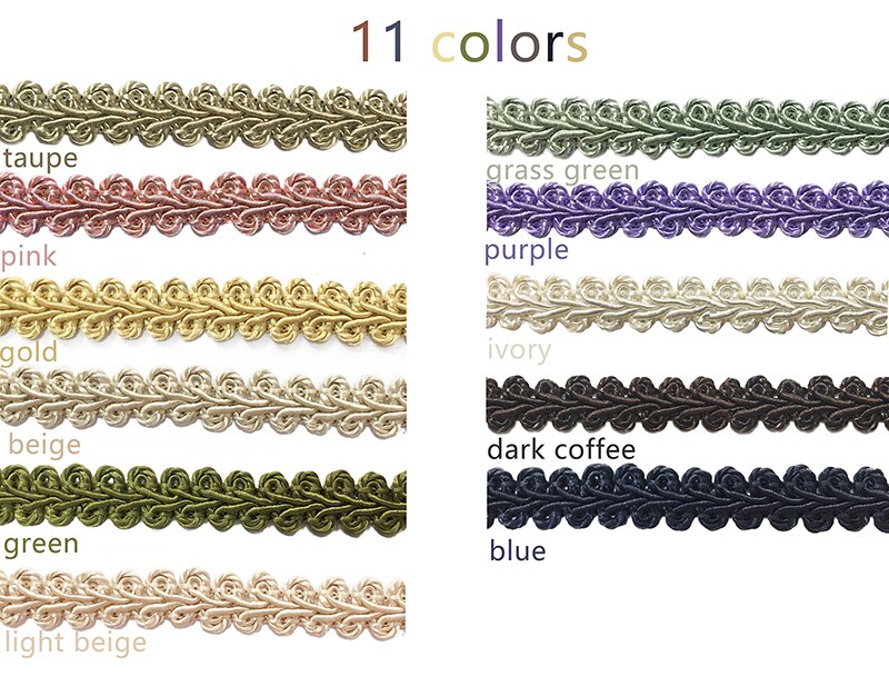 12M Braid Trim Lace Trim Gimp Basic Sewing Ribbon Polyester DIY Crafts Sewing Costume Home Decorative macrame Braided Cords
