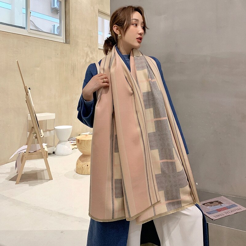 Dames kasjmier sjaal grote pashmina lichte wol zwarte Foulard elegante wintersjaal grote stola warme zachte sjaal (koffie één maat