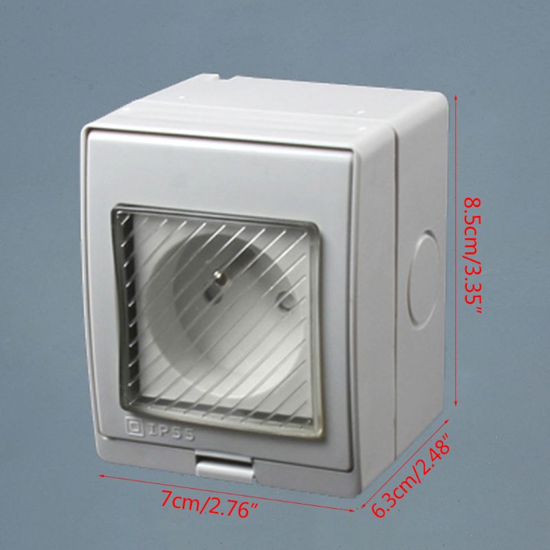 1pc Universal IP55 Waterproof Wall Socket Anti-UV Surface Mount Germany France Power Outlet for Outdoor Kitchen Bathroom
