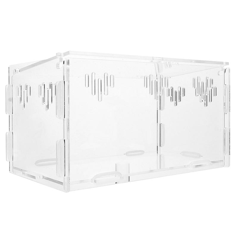 Transparent Acrylic Aquarium Breeding Tank Reptiles Feeding Box Small Pet Turtle Spider Tank Terrariums