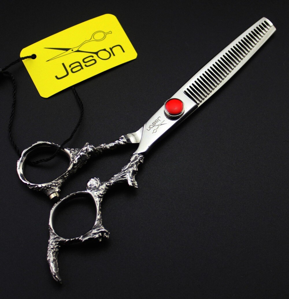 331# 6'' Brand Jason TOP Hairdressing Scissors 440C Dragon Handle Barbers Cutting Scissors Thinning Shears Hair Scissors