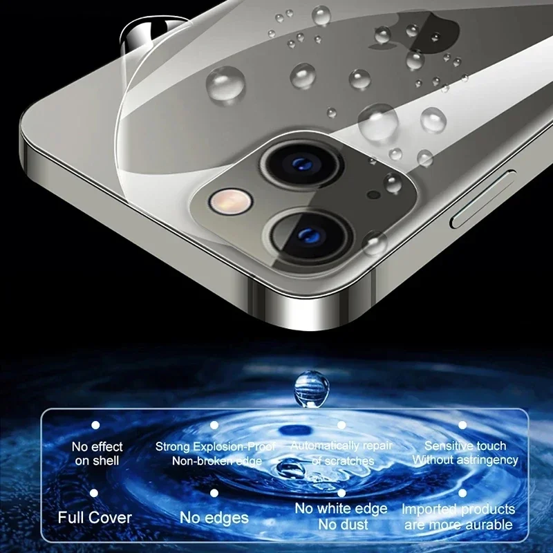 3 uds película trasera de hidrogel para iPhone 16 Pro Max 15Pro 15Plus 14 13 Protector de pantalla impermeable para iPhone 15ProMax película suave trasera