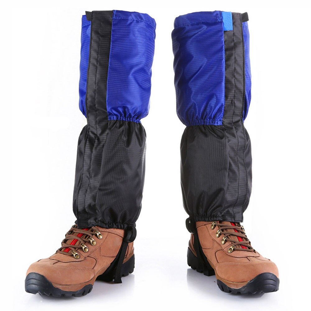 Tenneight vinter fleece vandtæt udendørs cykling skiløb vandrestøvler sko dække sne gamacher klatring benovertræk udstyr: Fleece blå