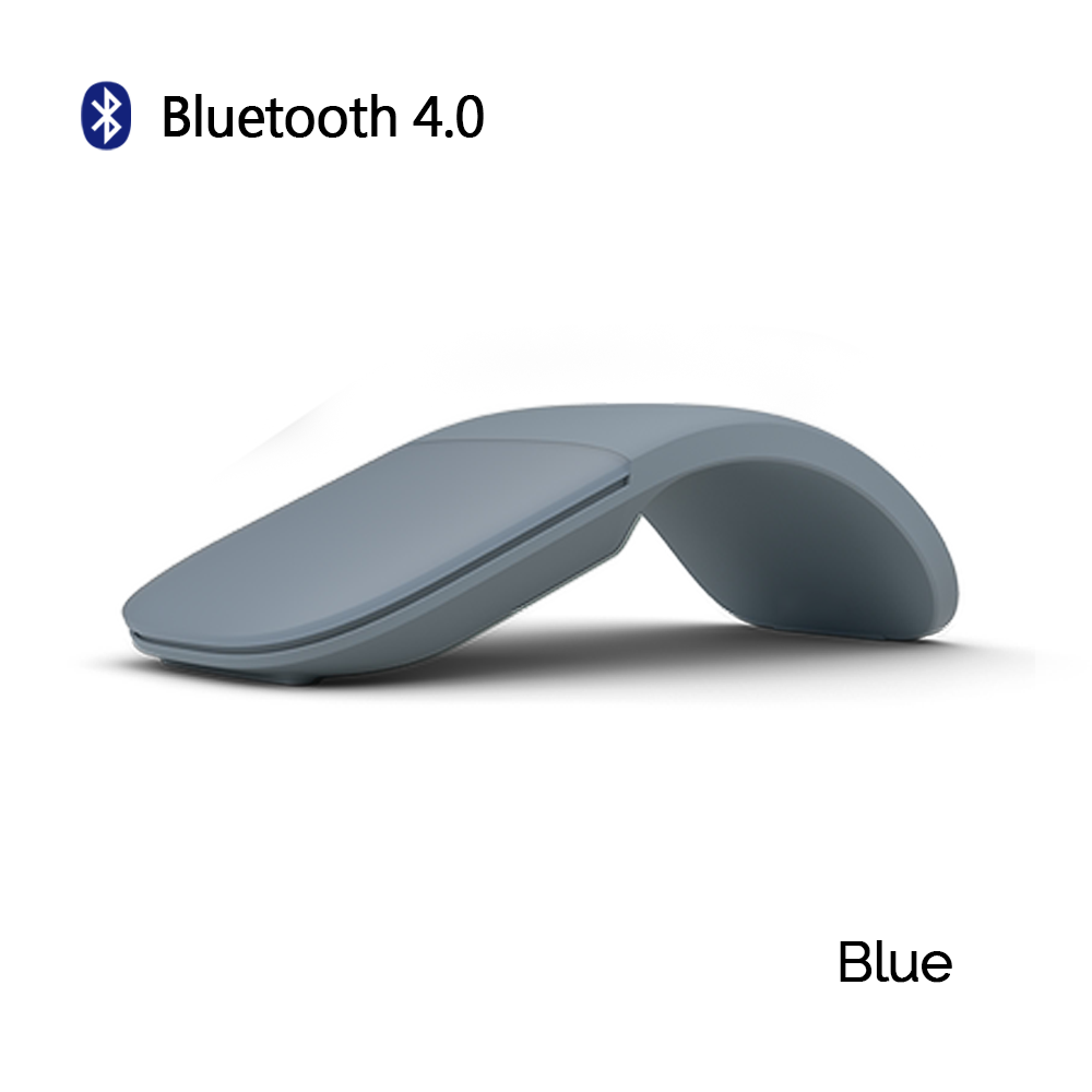 Trådløs bluetooth 4.0 -mus, 1600 dpi foldbar, buet touch-mus, foldbar, ultratynd, lydløs mus til surfacebook-bærbar computer, kontorbrug: Sort