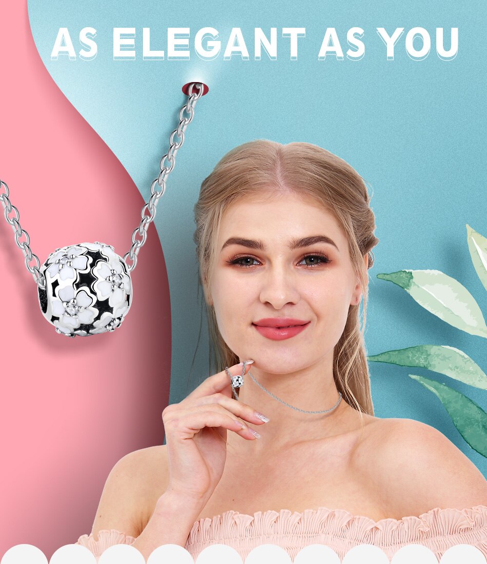 Belawang 100% 925 Sterling Zilveren Bloem Bead Met Emaille Europese Charm Fit Originele Armband Diy Kralen Sieraden Maken