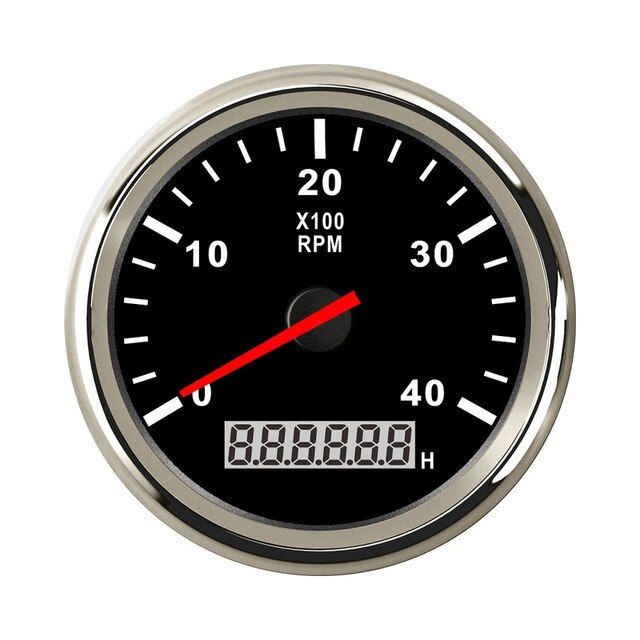 Bil båt varvräknare mätare lcd timräknare 3000 ~ 6000 rpm varvräknare marin varvräknare 12v/24v röd bakgrundsbelysning horometro rpm: Bs4000 varv / min