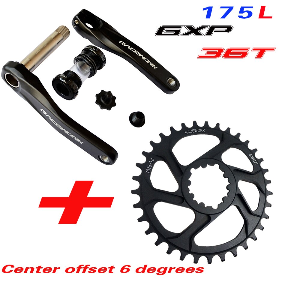 Racework Bicycle Crank MTB Bike GXP Curve Aluminium alloy with floor Curve 170/175 crank plate 30T 32 T 34 T 36 T 38 T: 175 GXP36T 6degrees