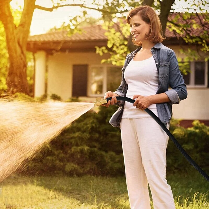 Tuinslang 100FT, Flexibele Lichtgewicht Uitbreidbaar Slang Uitbreiden Duurzaam Water Slang Met 3/4 Inch Massief Messing Fittingen