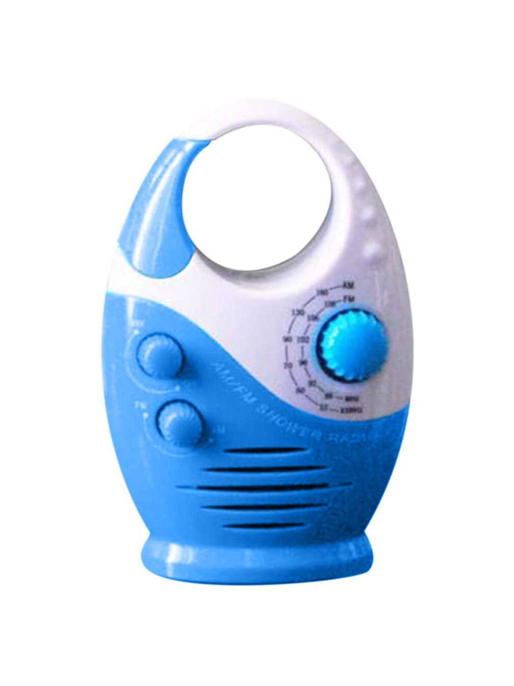 Shower Radios Waterproof AM FM Bathroom Shower Radio Portable Speaker Battery Powered Adjustable Volume: Blue