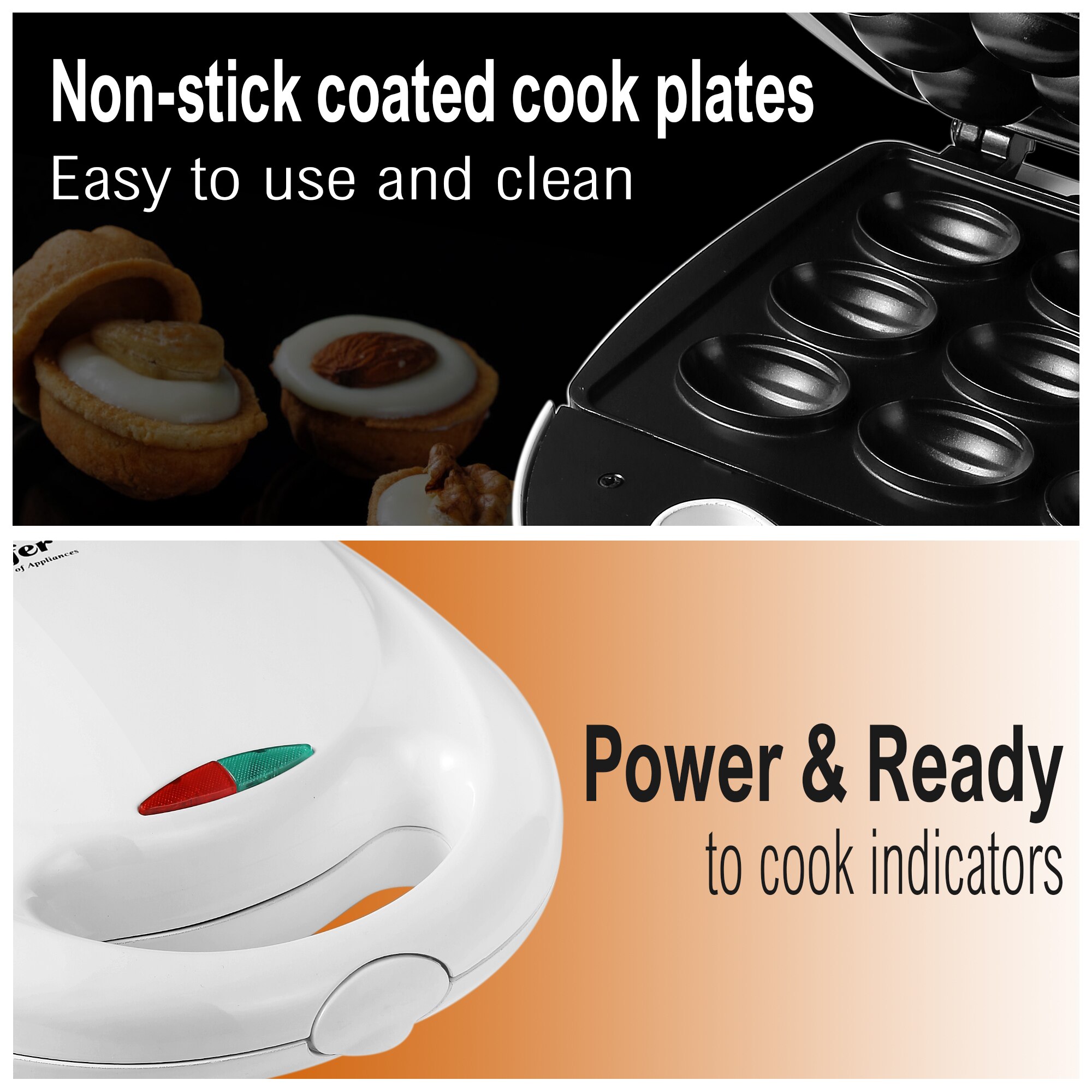 Electric Walnut Cake Maker Waffle Automatic 12 Holes Nuts Cake Maker Cooking Appliances Breakfast Non-stick Cook Plates Sonifer