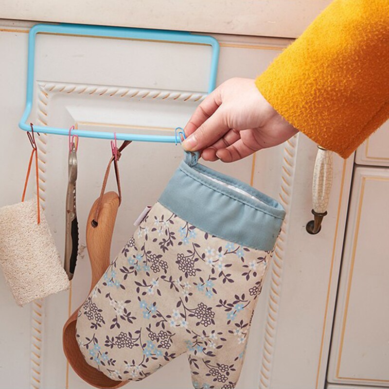 Cabinet Door Single-bar Towel Holder Plastic Non-marking Rack Towel Bar Multi-purpose Sundries Hanging Storage Finishing Rack