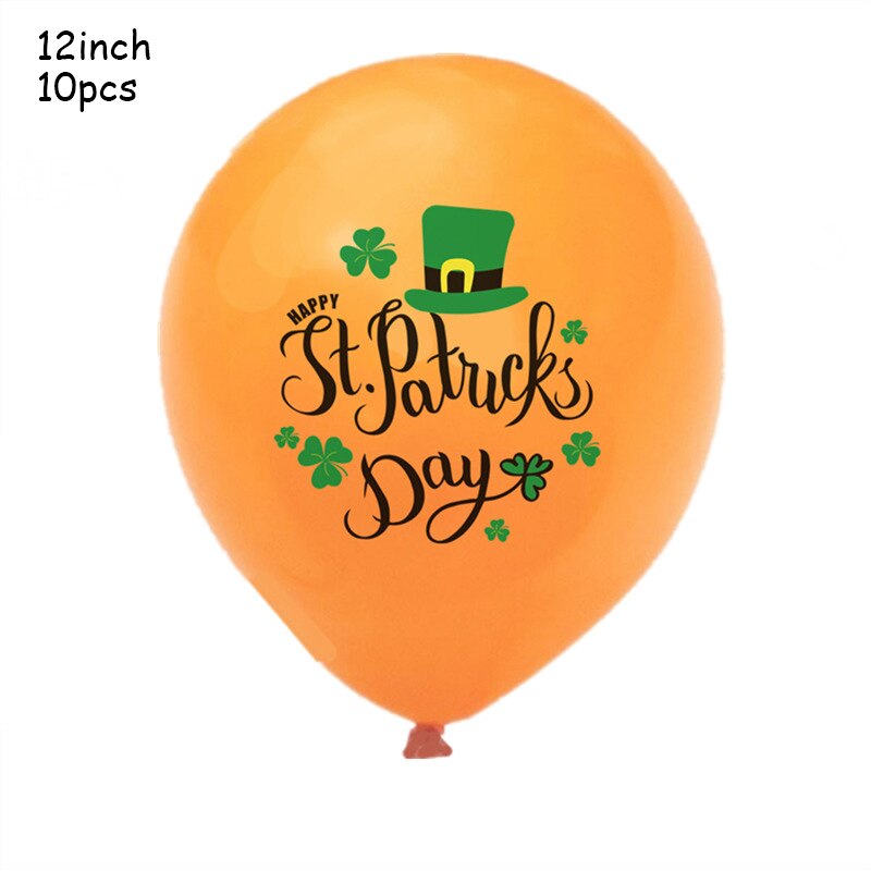 Leeiu St Patrick 's Day Decorations Green Clovers Banners Shamrock Lucky Irish Party Garlands Irish Festival Latex Balloons: 3