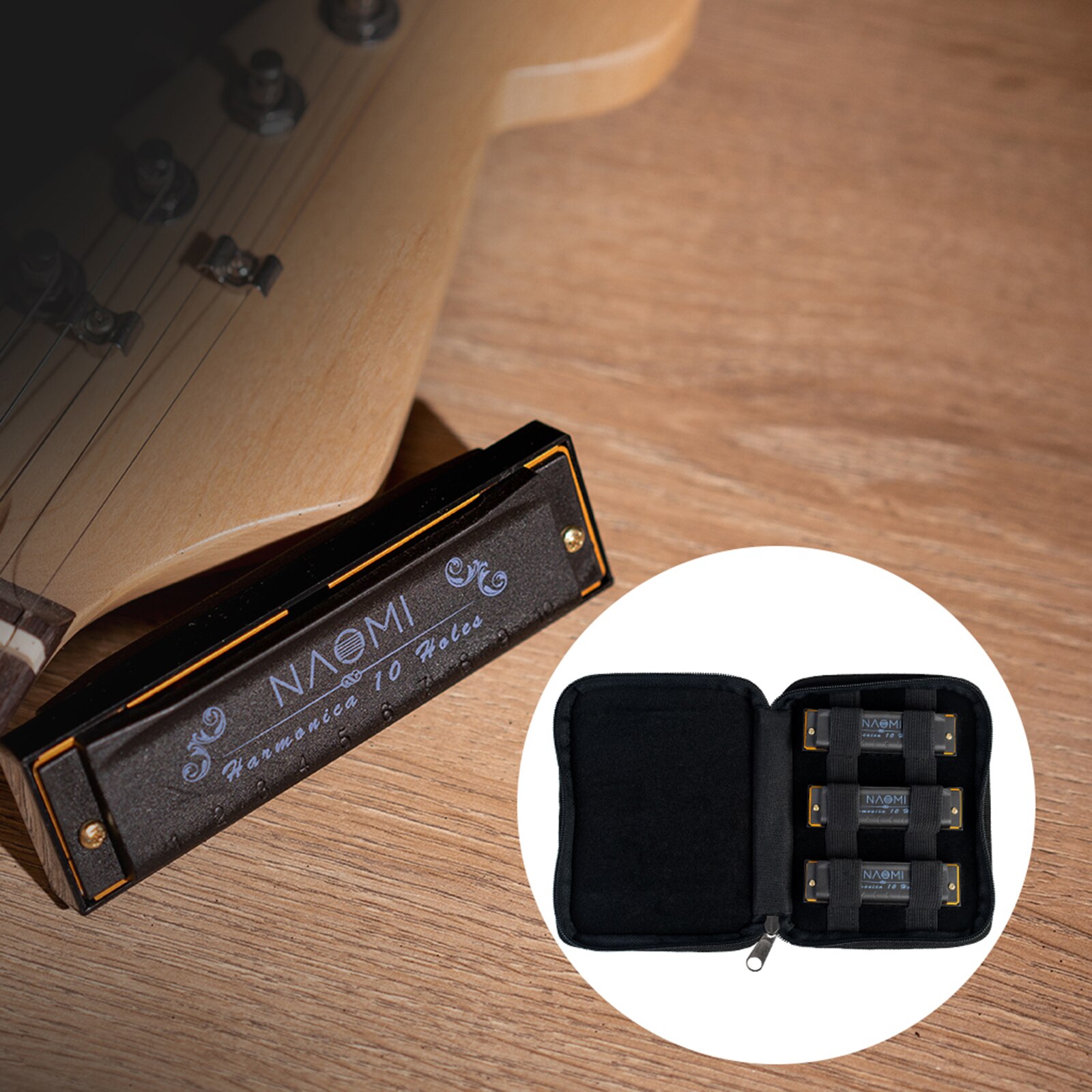 10-Hole Diatonic Blues Harmonica Key of C D G 3 Tone for Beginners Durable