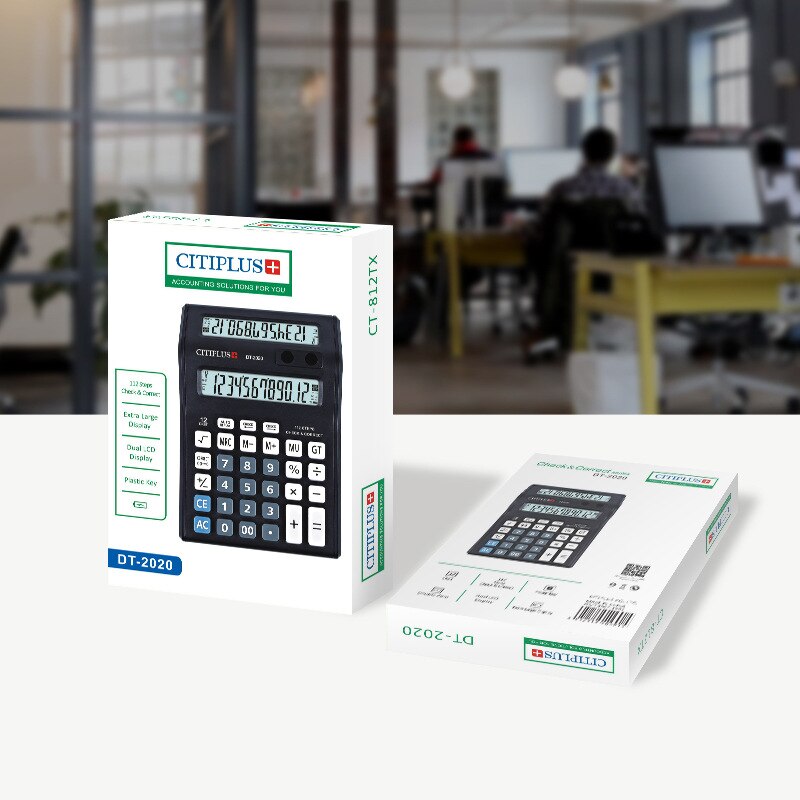 Citiplus Desktop Calculator Dual Display Display 12-digit 112-step Abs Plastic Material Ct Review Function Calculator