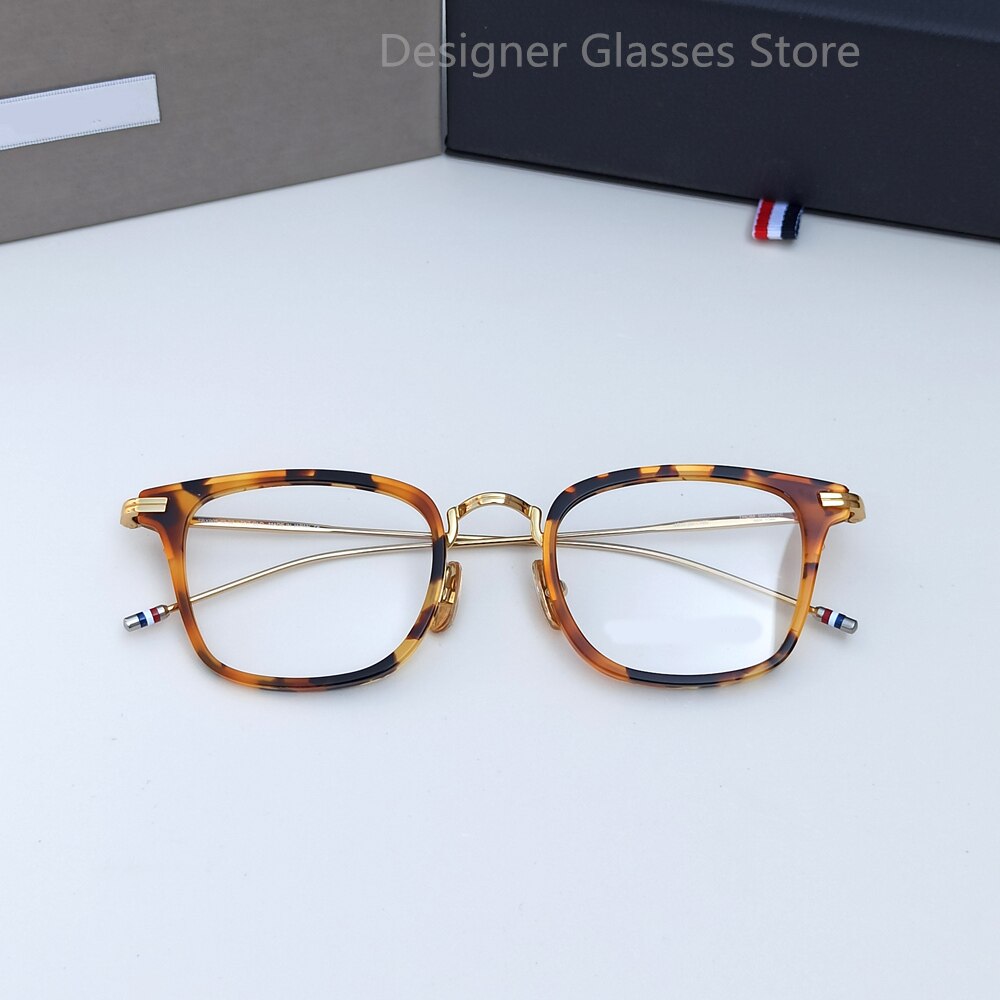 2022 Brand THOM Glasses Men Women&#39;s Eyeglasses With Frame TBX905 Computer Prescription Eyewear Optical Myopia Glasses: TORTOISE GOLD