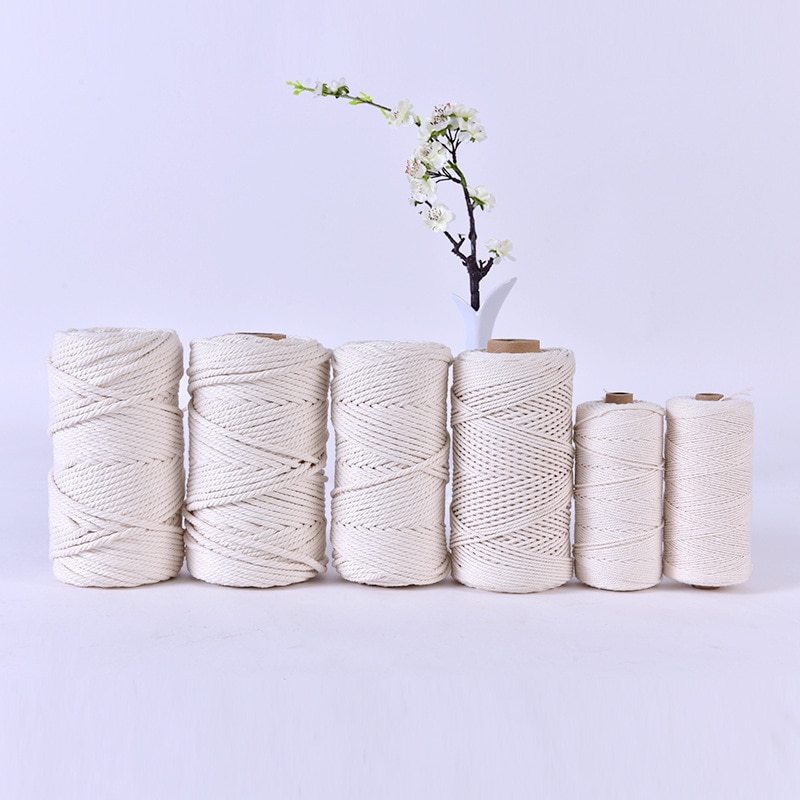 3mm 4mm 5mm 6mm diy macramé touw gedraaide draad katoenen koord voor handgemaakte natuurlijke beige touw thuis bruiloft accessoires