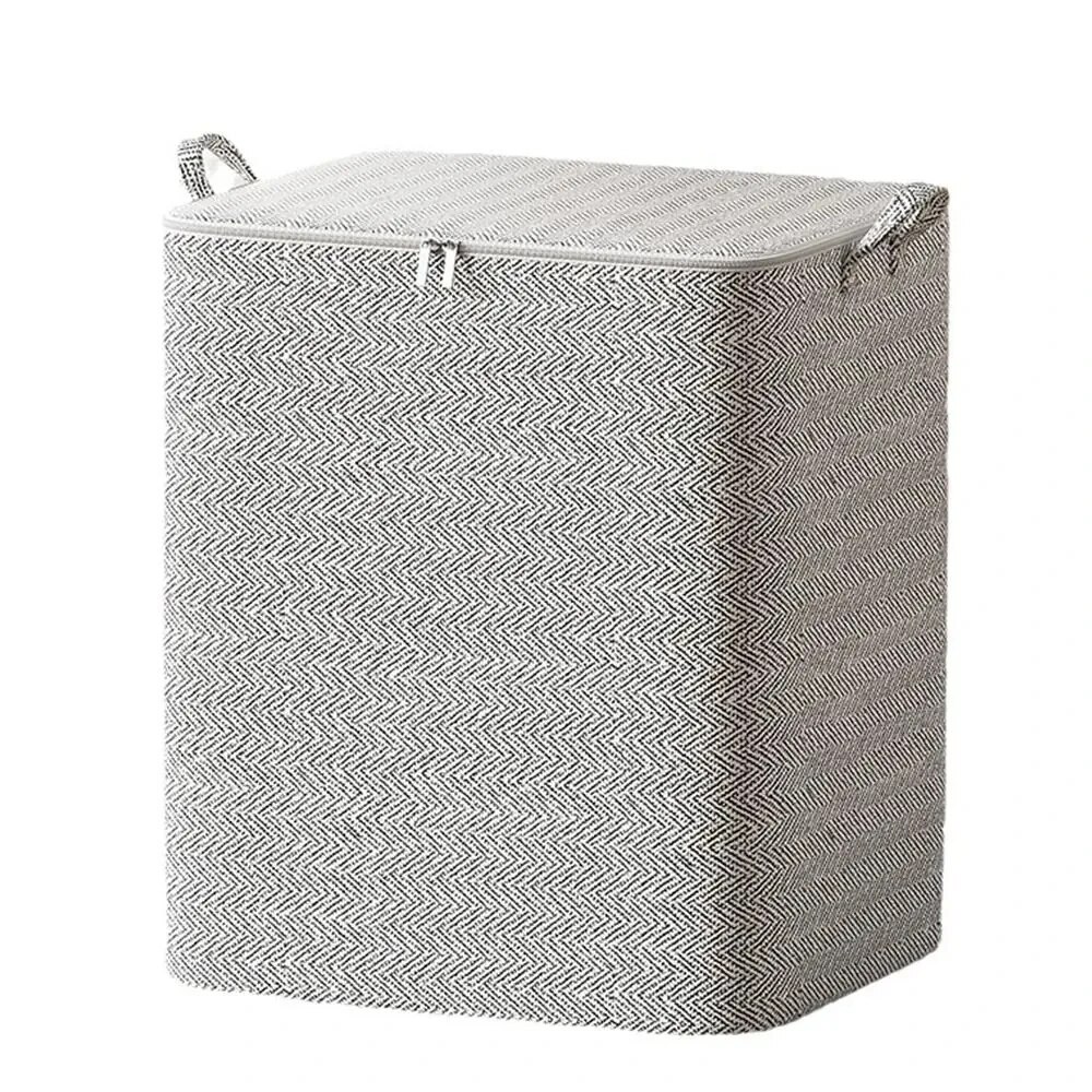 Non-woven Quilt Storage Bag with Lids Zipper Foldable Clothes Quilt Bins Container Large Capacity Dust-proof Bag Organize: Blue