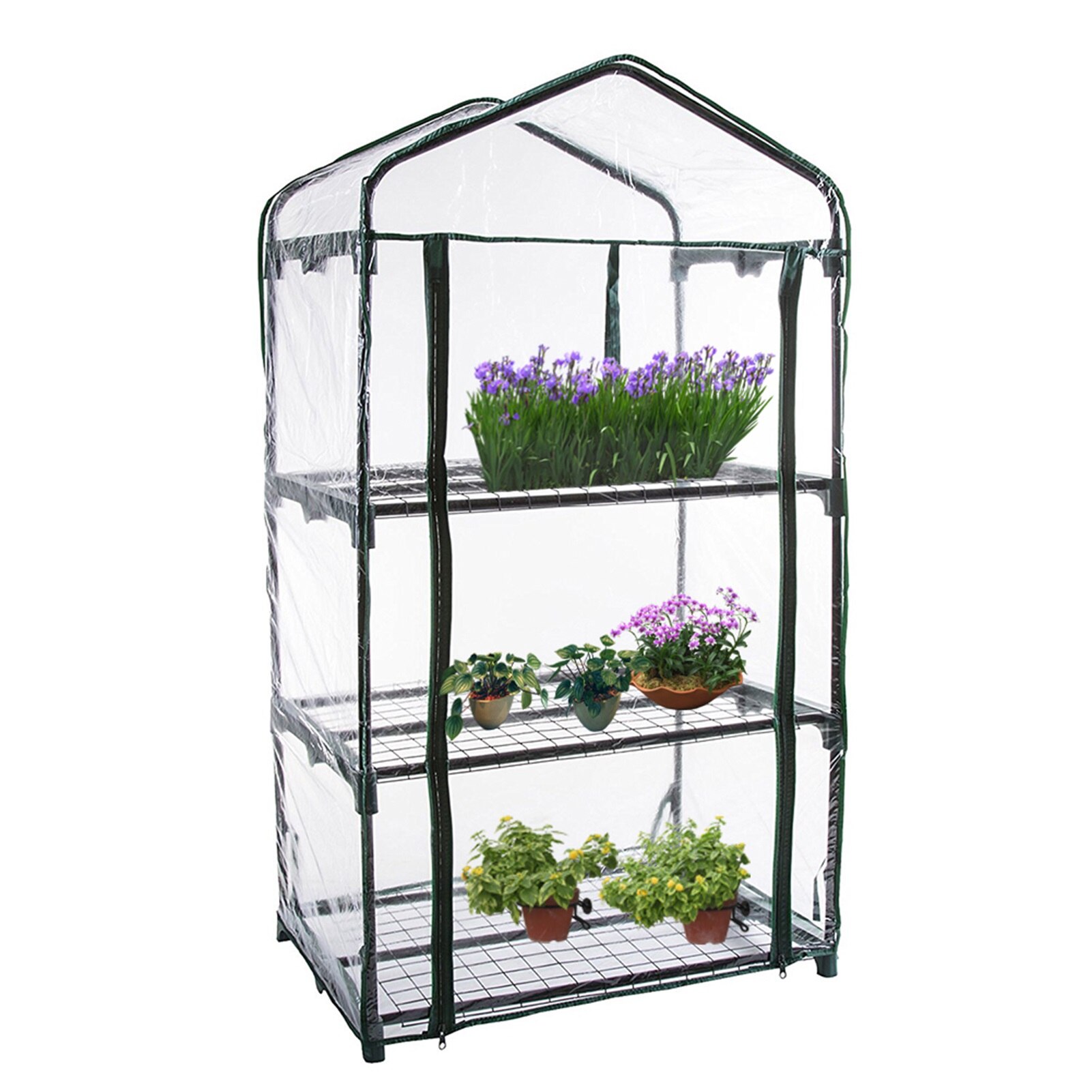 Cubierta protectora para plantas, Mini invernadero de PVC, para jardín, Conservatorio, hogar, cobertizo, no incluye Marco de hierro: 126X69X49cm