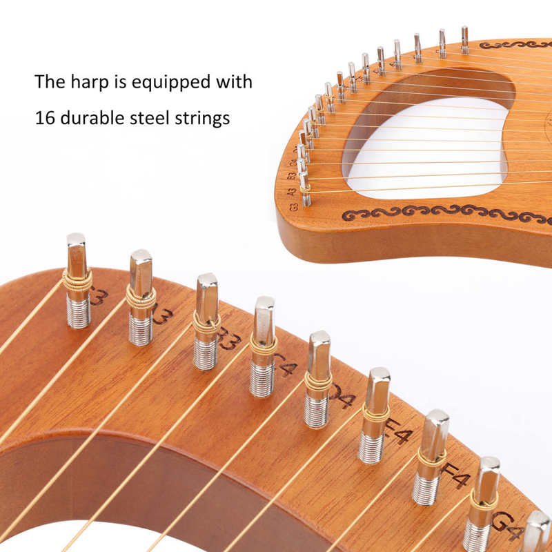 Portable Harp Wood Harp The Oldest Musical Instrument in The West for Beginners Party Sweethearts Home