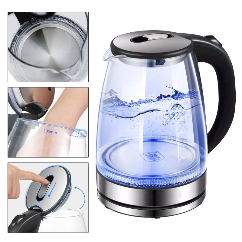 Automatic Electric Kettle Glass Tea Bottle 1500W High Power Fast Boiling Auto Shut-off Boil Dry Protection Safety Home Appliance