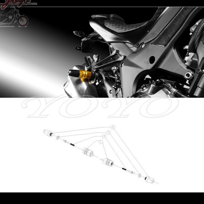 Paar Motorcycle Frame Sliders Falling Crash Pad Protector Voor