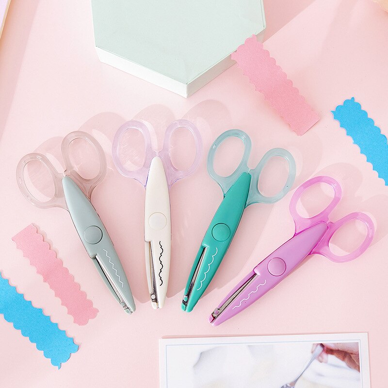 Sharkbang 1PC Kawaii Handmade Lace Art Scissors Students DIY Paper Cutting Tools School Children Stationery