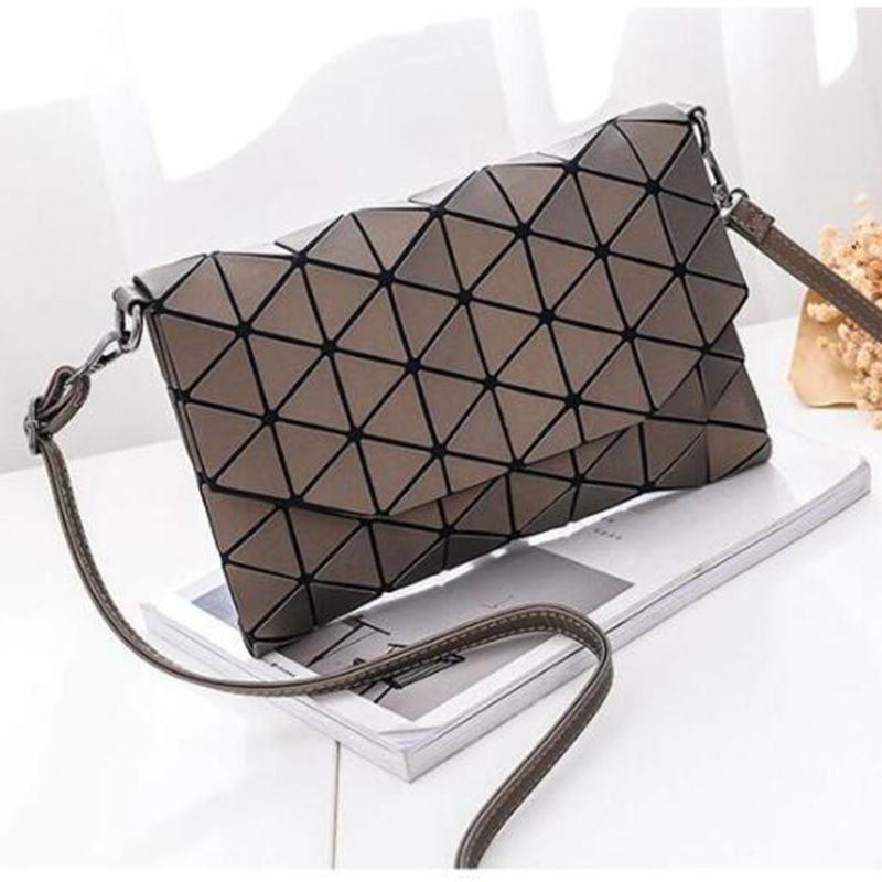 Matte Vrouwen Avondtasje Schoudertassen Meisjes Flap Handtas Mode Geometrische Casual Clutch Messenger Bag