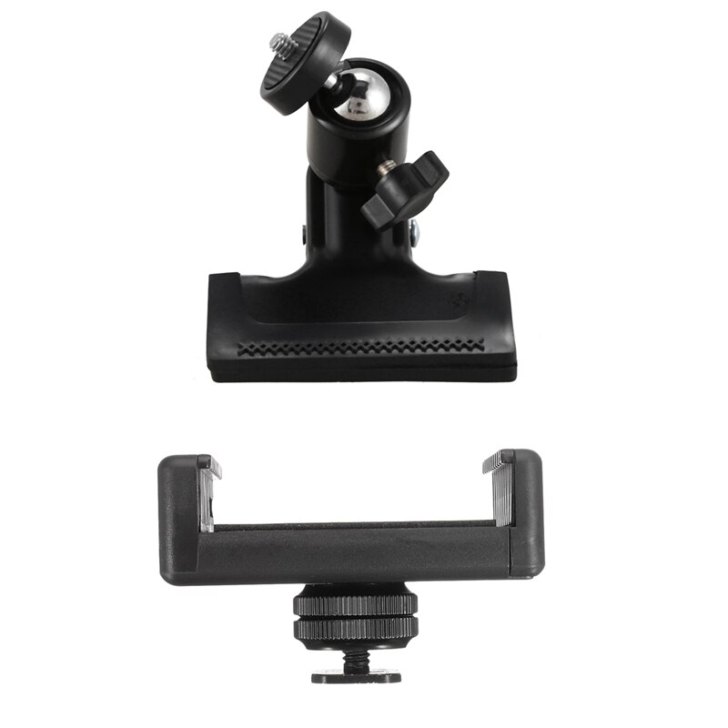 Metal Photo Studio Flash Spring Clamp Clip &amp; 1/4 Inch Flash Shoe Screw Adapter Tripod Mount Phone Clip Holder