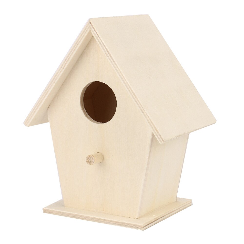 Diy House Bird Box Wooden Bird House Nest Wall-mounted Outdoor Birdhouse Wooden Box Bird House Garden Decoration