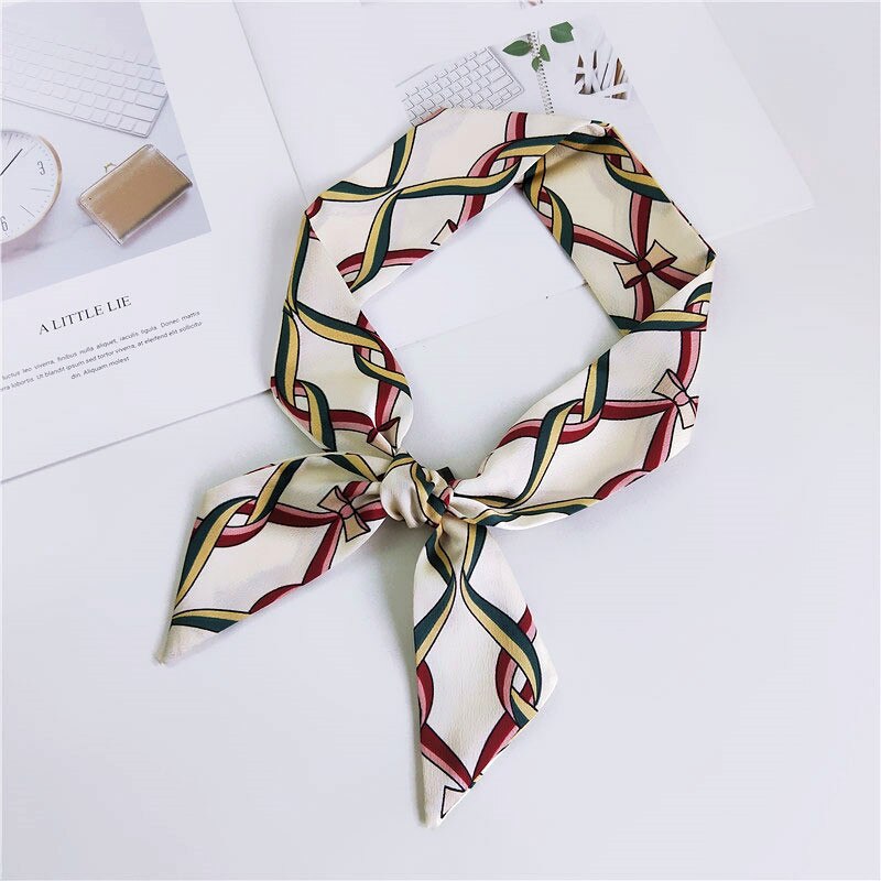 Hart Print Hoofd Scraf Das Sjaal Vrouwen Lange Skinny Chiffon Zak Haar Sjaals Voor Dames foulard Femme: COLOR 7