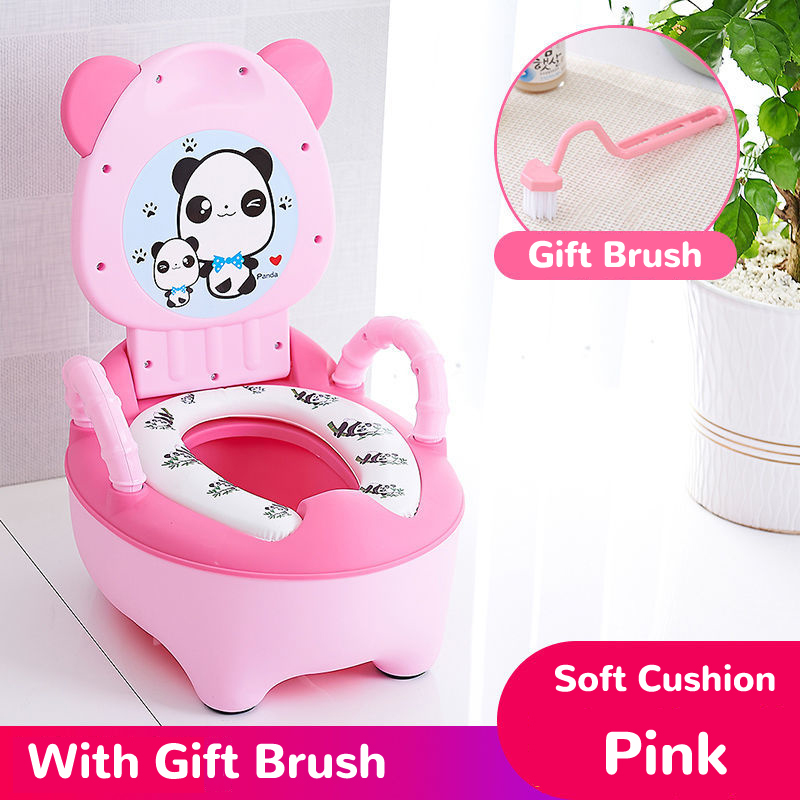 Pot de formation pour enfants et bébé en plastique,chaise siège toilette formation pour enfant bas âge, motif mignon et doux,: Soft Cushion Pink