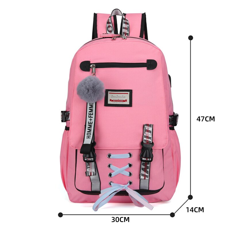 Nouvelle sacs d'école pour adolescentes enfants sac à dos femmes livre grande capacité école sac à dos toile voyage sac Mochila: pink