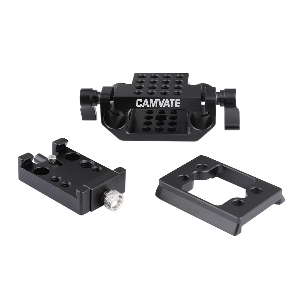 Hdrig Manfrotto Quick Release Sliding Mount &amp; Adapter Plaat Met 15Mm Dual Rod Clamp Base Voor Dslr Camera Kooi kit