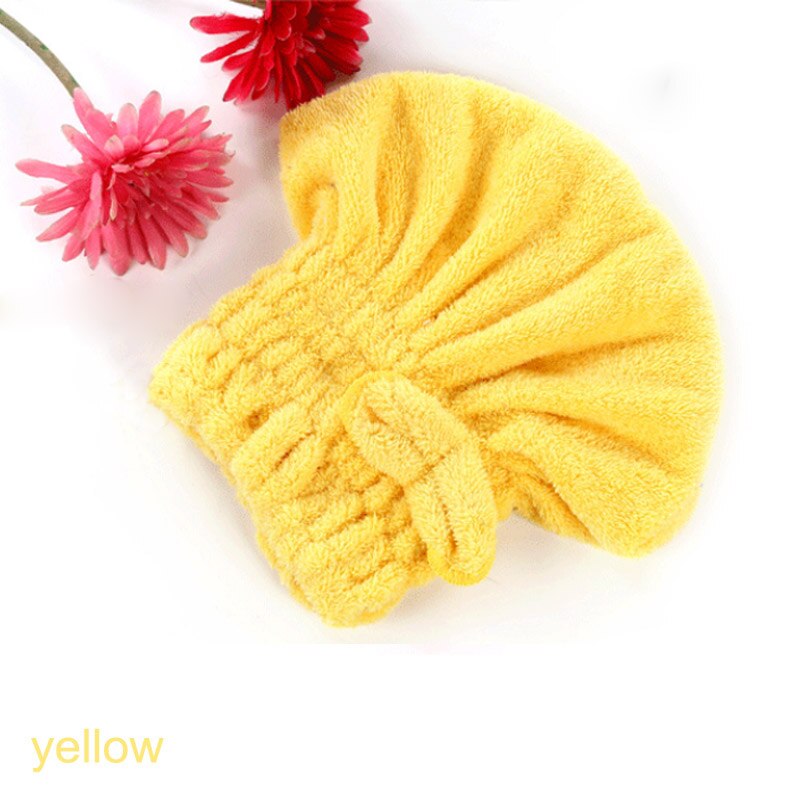1Pcs Vrouwen Meisjes Droge Hatquickly Droog Haar Badmuts Super Absorberende Haar Tulband Coral Fluwelen Badkamer Benodigdheden Hoofd Wrap hoeden
