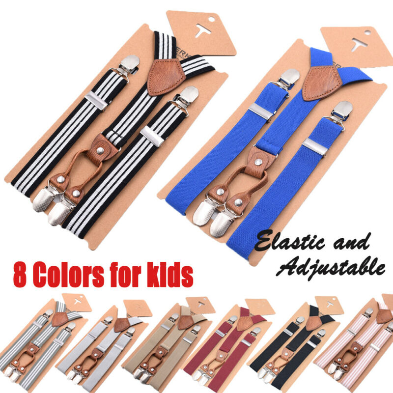 8 kleuren Kinderen Jongens Bretels Meisjes Bretels Kids Jongens Meisjes Clip-on Verstelbare Elastische Y-Back Bretels bretels