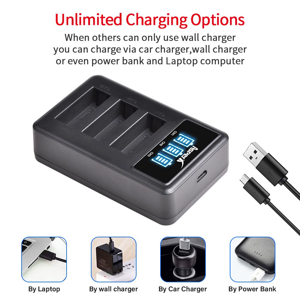 1350mAh PG1050 SJ4000 batería con cargador para SJCAM SJ4000WIFI SJ5000 SJ6000 Sj5000 WIFI M10 SJ7000 SJ8000 SJ9000 EKEN H8 H8R
