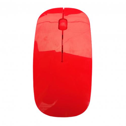 Souris optique sans fil ultrafine, récepteur USB 2.4 ghz, pour ordinateur de bureau et portable: Rouge