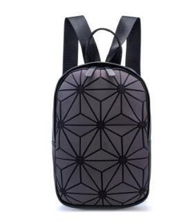 Luminous geometric rhombus bag women's all-match handbags multi-function shoulder bag backpack wallet chest bag: 625-5