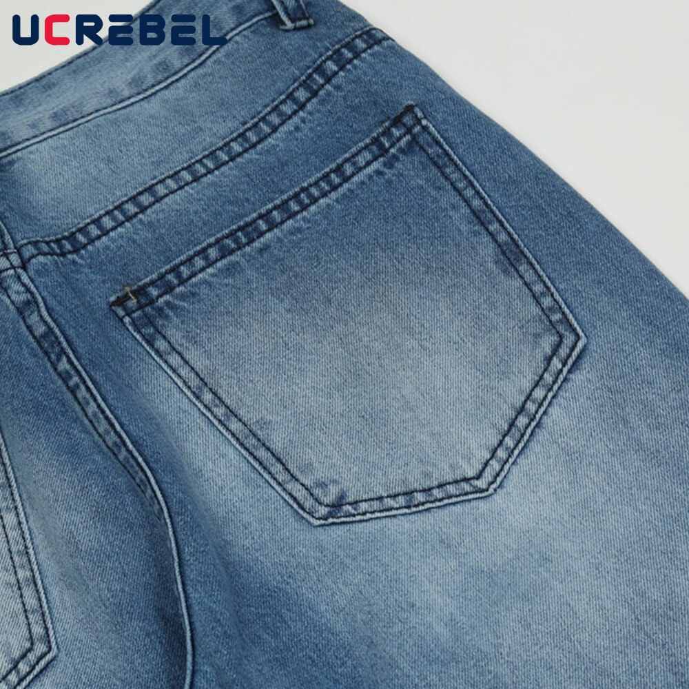 Ripped Splash Inkt Print Denim Broek Heren High Street Casual Losse Rechte Pijpen Broek Streetwear Verontruste Jeans Broek Mannen