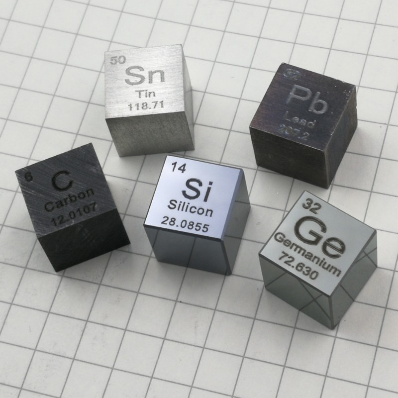 10mm terningsmetal kemiske prøver periodiske elementer fysiske viser periodiske tabel terning samling dekorationer