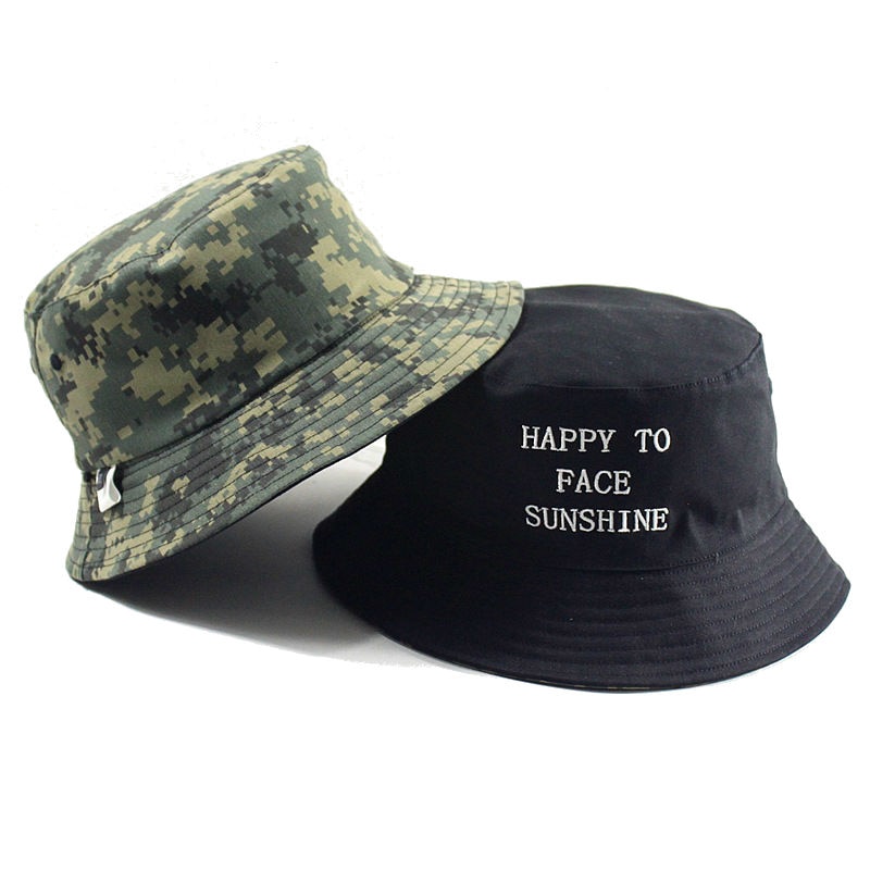 Stora ben män plus size fiskehatt man två sidor bär svart camo solhattar kvinna stor storlek bucket hattar 60-62cm 63-64cm