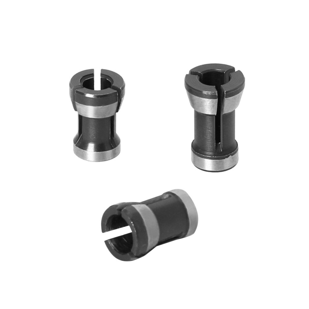 6pcs Router Collet Chuck 6mm 6.35mm 8mm Bushing Durable Extension Rod Woodworking Adapter Milling Cutter Reduction Sleeve Split
