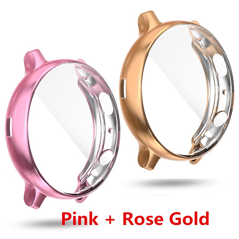 Ochraniacz ekranu 2w1 + pokrowiec do zegarka Huawei gt3 gt 2 42mm osłona zderzaka HD pełna osłona ekranu Coque: Pink and Rose Gold / gt 2 42mm